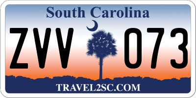 SC license plate ZVV073