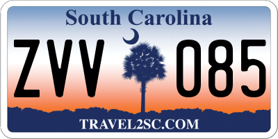 SC license plate ZVV085