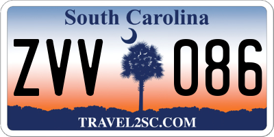 SC license plate ZVV086
