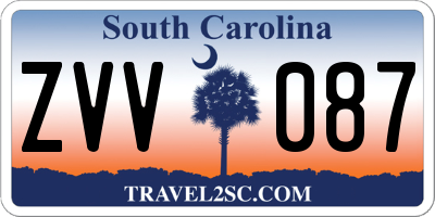 SC license plate ZVV087