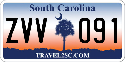 SC license plate ZVV091