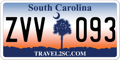 SC license plate ZVV093