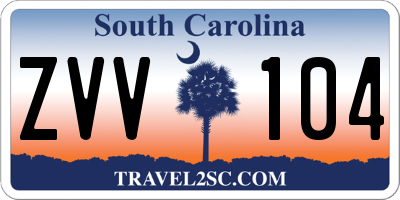 SC license plate ZVV104