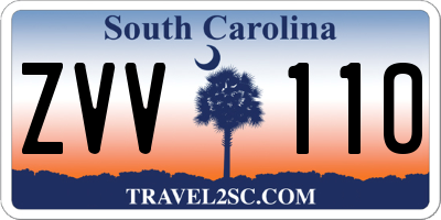 SC license plate ZVV110