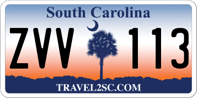 SC license plate ZVV113