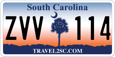 SC license plate ZVV114