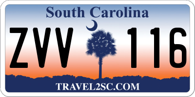SC license plate ZVV116