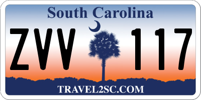 SC license plate ZVV117