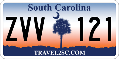 SC license plate ZVV121