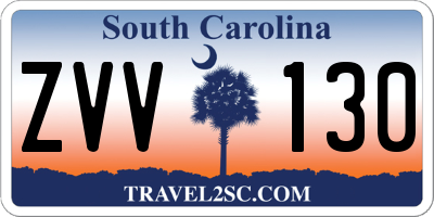 SC license plate ZVV130