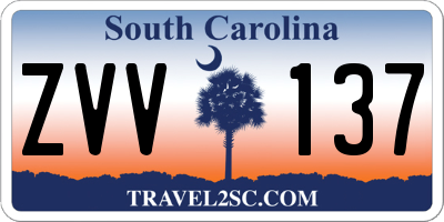 SC license plate ZVV137