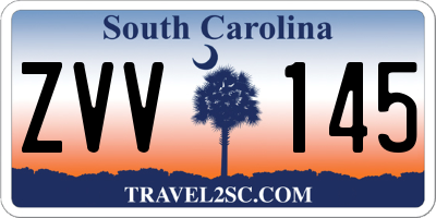 SC license plate ZVV145