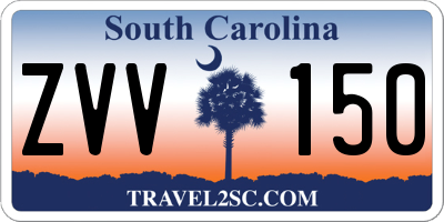 SC license plate ZVV150