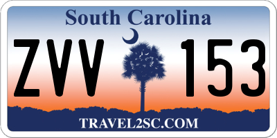 SC license plate ZVV153