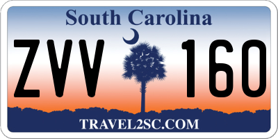 SC license plate ZVV160