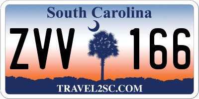 SC license plate ZVV166