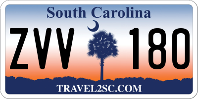 SC license plate ZVV180