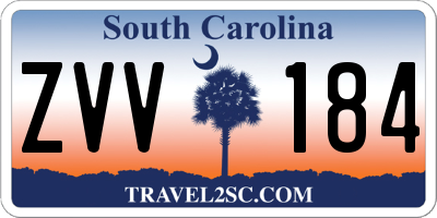 SC license plate ZVV184