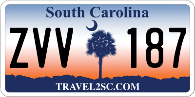 SC license plate ZVV187