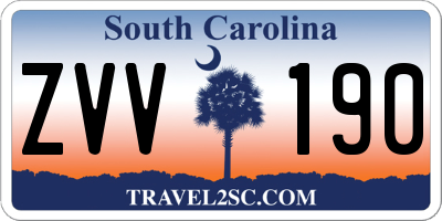 SC license plate ZVV190