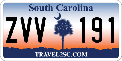 SC license plate ZVV191