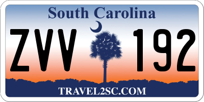 SC license plate ZVV192