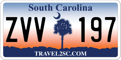 SC license plate ZVV197