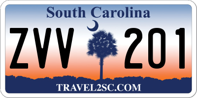 SC license plate ZVV201