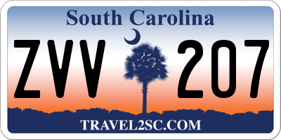 SC license plate ZVV207