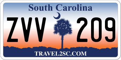 SC license plate ZVV209