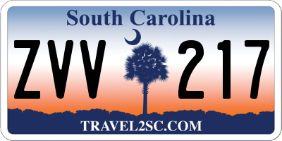 SC license plate ZVV217