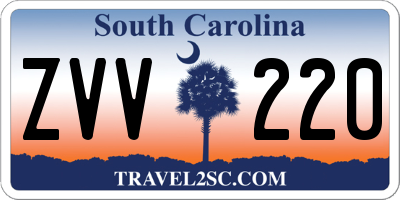 SC license plate ZVV220