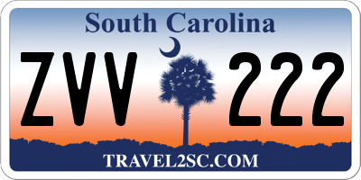 SC license plate ZVV222