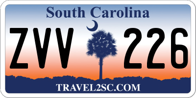 SC license plate ZVV226