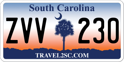 SC license plate ZVV230