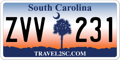 SC license plate ZVV231