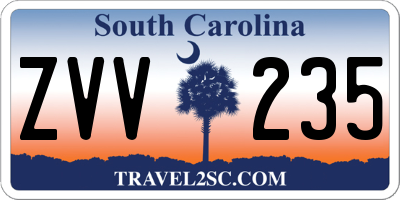 SC license plate ZVV235