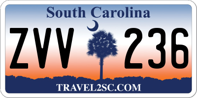 SC license plate ZVV236