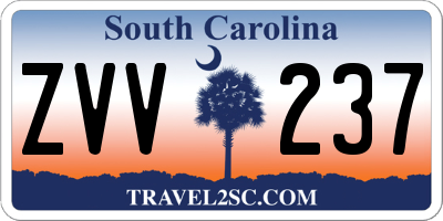 SC license plate ZVV237