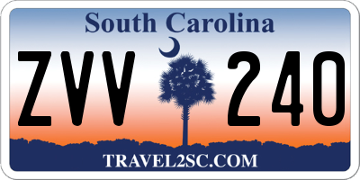 SC license plate ZVV240