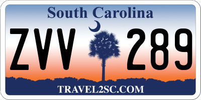 SC license plate ZVV289