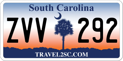 SC license plate ZVV292