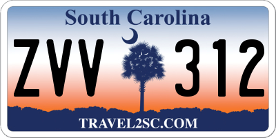 SC license plate ZVV312