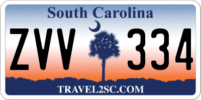 SC license plate ZVV334