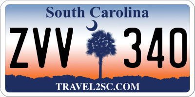 SC license plate ZVV340