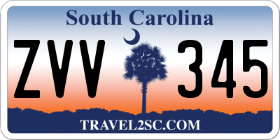 SC license plate ZVV345