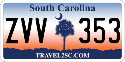 SC license plate ZVV353