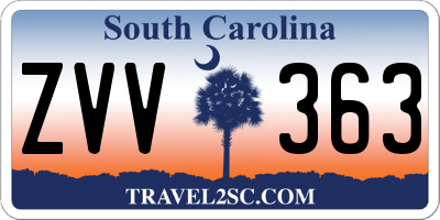 SC license plate ZVV363