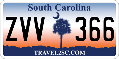 SC license plate ZVV366