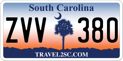 SC license plate ZVV380